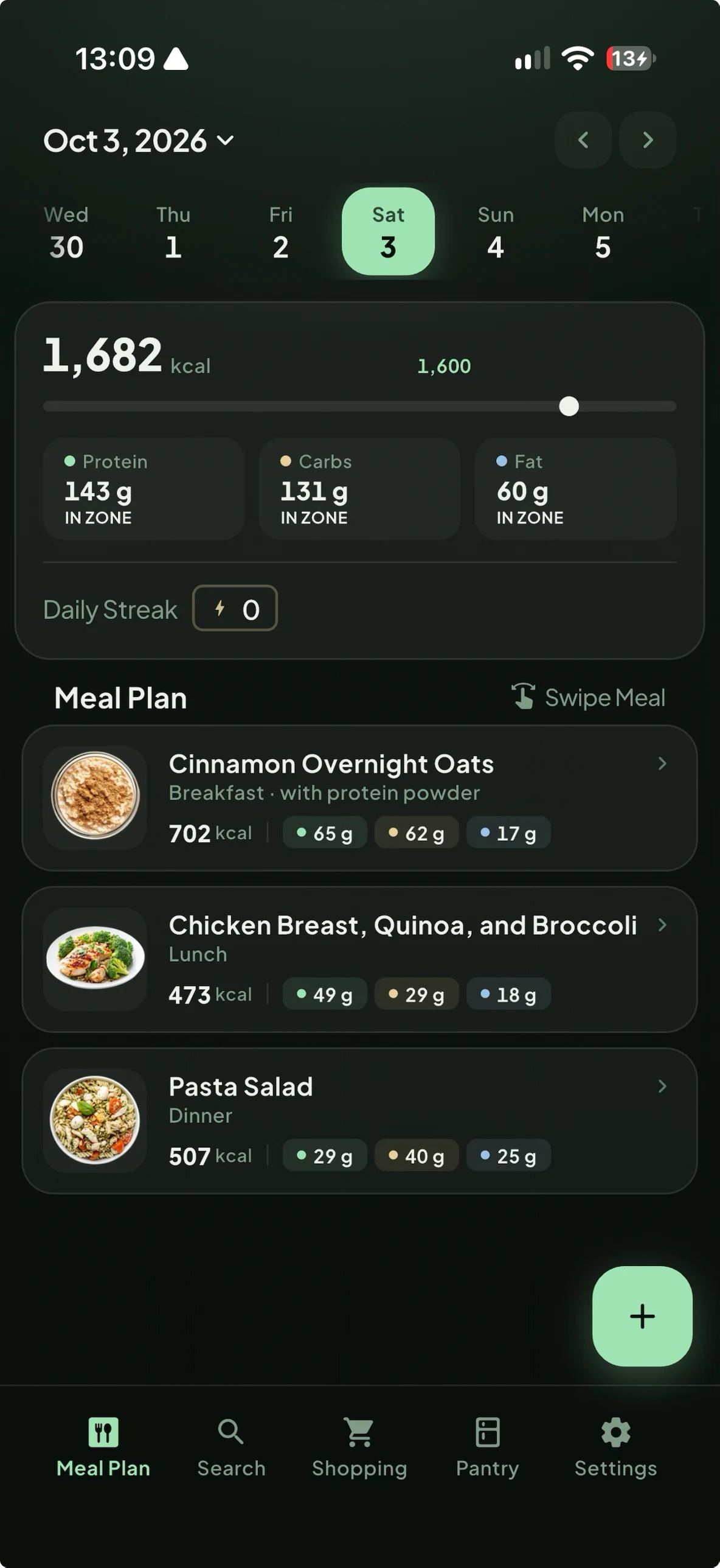 MealMate Home Screen