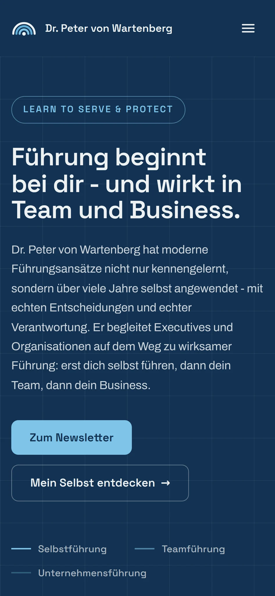 The same home page on a phone
